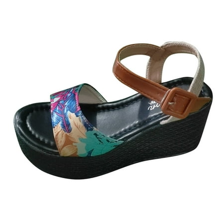 

Jungdeepe Women s Summer Fashion Thick Bottom Open Toe Slope Heel One Women Shoes Go Walk Sandals Dress Sandals Women Thong Sandals Memory Foam Cute Slides for Women Summer Sandals for Women Shoes