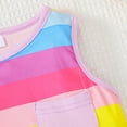 thumbnail image 5 of Kucnuzki 3T Toddler Girl Summer Outfits Shorts Sets 4T Sleeveless Colorful Pinestripe Casuak Vest Top Elastic Shorts 2PCS Set Purple, 5 of 8