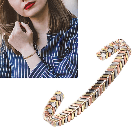 Bracelet Magnétique En Cuivre/Bronze - Unisexe Adulte - Fermoir Magnétique Pratique