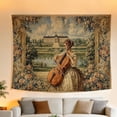 thumbnail image 5 of FLASHLUMI 40" x 30" Vintage Cello Lady Tapestry, European Palace Garden Wall Hanging for Bedroom Decor, 5 of 8