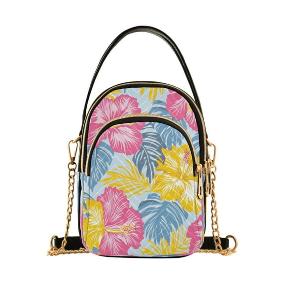 DIXRUYEE Cross Body Fashion Shoulder Waist Purse Bags Tropical Bloom Pocket Handbags