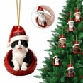 thumbnail image 2 of Apeya 2D Acrylic Christmas Cat Ornaments Cute Santa Hat Pendant Decor Christmas Tree Decorations Clear Hanging Decor For Home Holiday Festive, 2 of 10