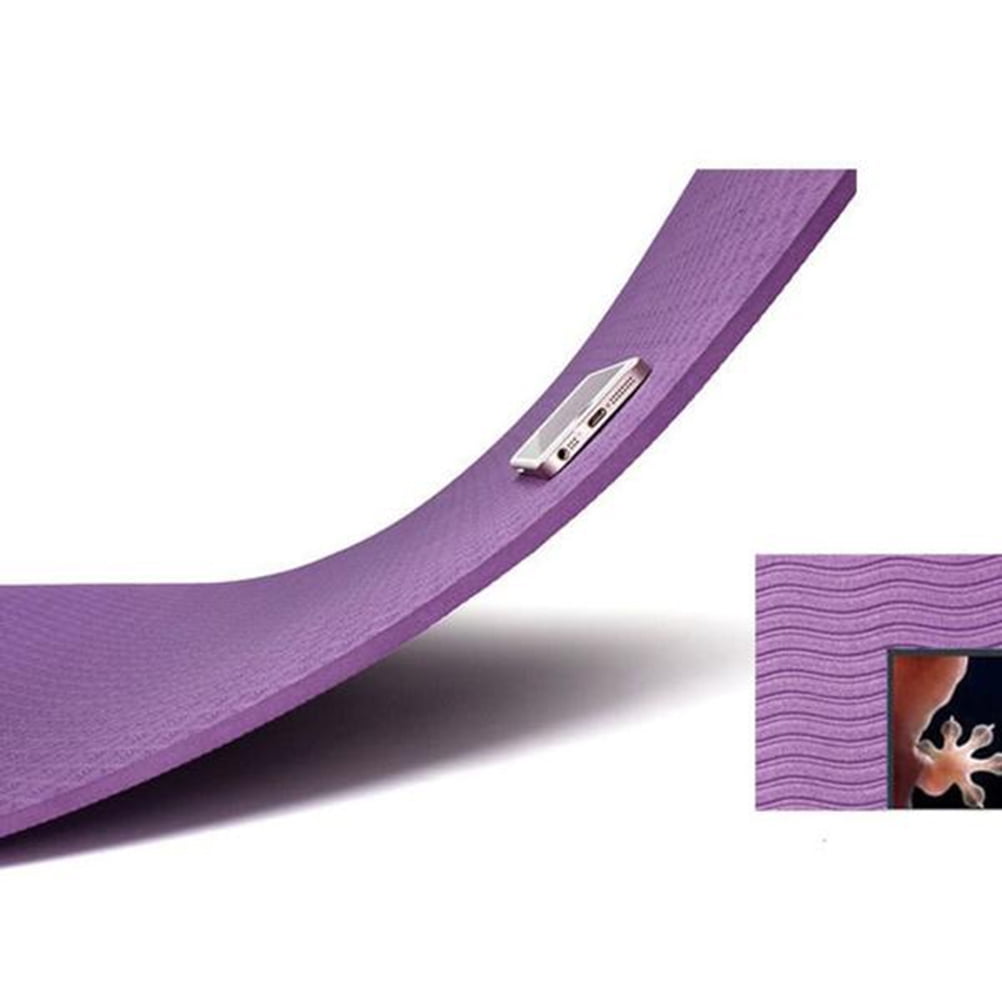 GOOHOCHY Yoga Mat for Floor TPE Dark Purple with Cushioning 1Set