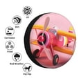 thumbnail image 4 of Salouo Colorful Cartoon Biplane Print Spare Tire Cover 14-17 inch Spare Tire Protector Universal Tough Tire Wheel Cover for Trailer SUV and Truck-15 inch, 4 of 6