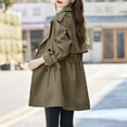 thumbnail image 3 of Womens Short Trench Coats with Pockets Elegant Collared Double-Breasted Jackets Ladies Casual Lightweight Solid Long Sleeve Outerwear, 3 of 3