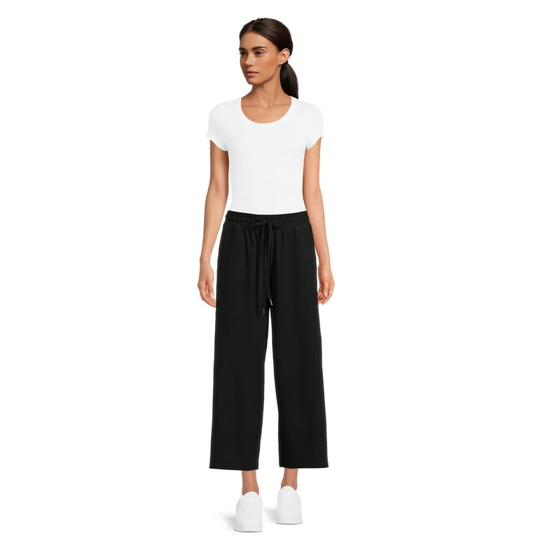 Time and Tru Women's Mid-Rise Brushed Hacci Pull-on Cropped Time and Tru Women's Mid-Rise Brushed Hacci Pull-on Cropped