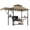 khaki, variant on 8x5 ft Grill Gazebo, Double Tired Outdoor Patio Canopy Tent with Side Awning Shelves, 4 LED Lights,10 Hooks & Bottle Opener,Heavy Duty Steel Frame Grilling Canopy for Patio Backyard Garden Picnic