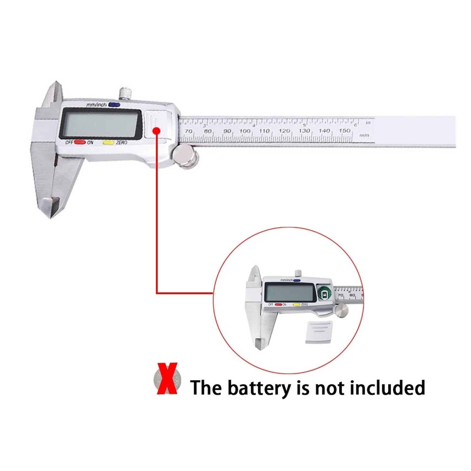6-Inch 150mm Digital Calipers Stainless Steel Electronic Digital Vernier Caliper Metal Micrometer Measuring Tool Digit Calip