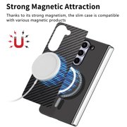 Magnetic Case for Samsung Galaxy Z Fold 5, [Compatible with MagSafe] Military Grade Drop Shockproof Anti-Scratch [Wireless Charging] Phone Case for Samsung Galaxy Z Fold 5,Black