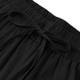 thumbnail image 5 of Amazhiyu Womens Casual Linen Shorts Drawstring Wide Leg Elastic High Waisted with Pockets, 5 of 8