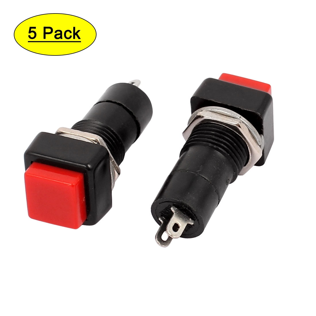 A pack of five Red Push Button Switch Momentary 5 