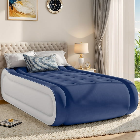 Uforic Twin Air Mattress,Luxurious Velvet Surface, Unsurpassed Body Support, Ergonomic Design with Integrated Pillow, Emergency Repair Kit, and Rapid Inflation/Deflation