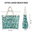 thumbnail image 3 of Women's Beach Bag Large Waterproof Sandproof Flamingo Tropical Hawaiian Extra Canvas Pool Tote Bag With Zipper Pockets, 3 of 3
