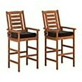 thumbnail image 3 of Atlin Designs 5-Piece Contemporary Wood Bar Height Bistro Set in Natural, 3 of 12