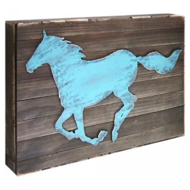 Designocracy 98153-12 Cheval Art à Bord Décor Mural