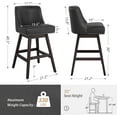 thumbnail image 6 of Dycanpo 30''H Swivel Bar Stools Set of 3 with Back Faux Leather for Home Kitchen Island, Black, 6 of 8