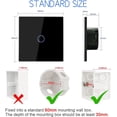 thumbnail image 3 of Single Dimmer Switch for LED Lights, Black Touch Light Switch,1-Gang 1-Way, AC 240V 700W（black), 3 of 5