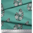 thumbnail image 3 of Soimoi Poly Georgette Fabric Leaves & Floral Block Printed Fabric 1 Yard 42 Inch Wide, 3 of 3