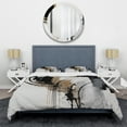 thumbnail image 3 of Designart "Expression in Black, White, and Gold II" Abstract Bedding Covert Set - Modern Black Geometric Bed Set With 2 Shams, 3 of 6