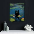 thumbnail image 4 of ARISTURING  Funny Black Cat Canvas Wall Art Monet Vintage Floral Waterlily Plant Poster for Room Aesthetic Matisse Retro Abstract Animal Flower Print Painting Farmhouse Gallery Bathroom, 4 of 4