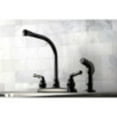 thumbnail image 3 of Kingston Brass NB750SP Water Onyx Centerset Kitchen Faucet, Black Stainless Steel, 3 of 5