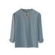 thumbnail image 5 of pstuiky camisa de manga larga para hombre, Camisa de lino holgada de manga larga con cordón y cuello en V para hombre, color liso Tops casuales para hombres l, 5 of 5