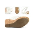 thumbnail image 2 of BLISSFUL STEP Platform Heels Lace Bow Slingback Wedge Sandals for Women White 6, 2 of 6
