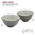 thumbnail image 5 of Tabletops Gallery 6" Gray Wave Embossed Stoneware Ramen Noodle Bowls, Set of 2, 5 of 7