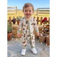 thumbnail image 3 of Cjfdfy Newborn Baby Boy Girl Western Fall Clothes Cowgirl Cactus Horse Print Long Sleeve Side Zipper Romper Infant Cute Farm Fall Winter Outfit 0-18 Months, 3 of 9