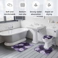 thumbnail image 6 of Purple Black Floral Bathroom Rugs Set Vintage White Black Flower Purple Non Slip Absorbent Soft Bath Mats 3 Piece Set with Bathroom Rug, U-Shaped Floor Mat, Toilet Seat Cover Small Size, 6 of 9