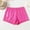 01 Hot Pink, variant on Girls Solid Shiny Cheerleading Gym Shorts Elastic Waist Loose Pants For Dance Practice Sports Competition Daily Summer Wear