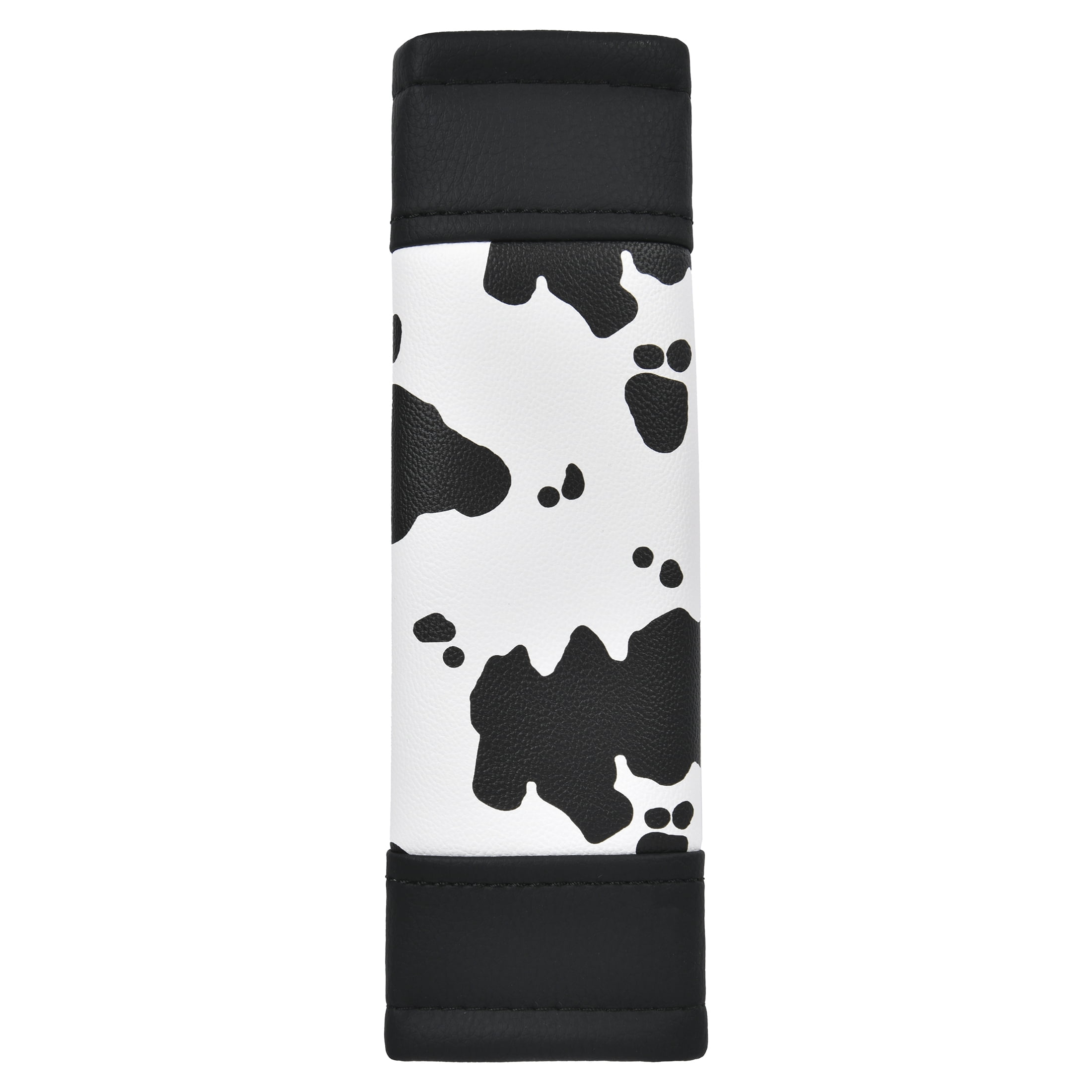 Auto Drive Universal Fit Black White Cow Print Seatbelt Cover, Fit for Car Truck SUV, Set of 1