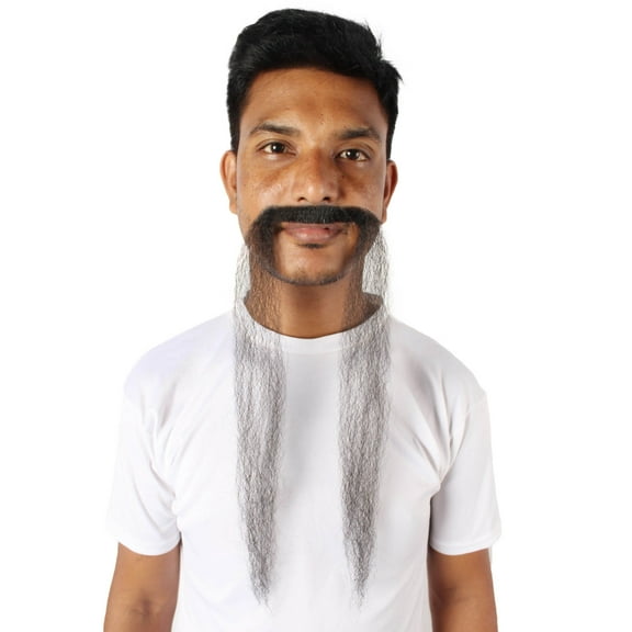HPO Men's Human Hair Mustache Cosplay Facial Hair M-1341