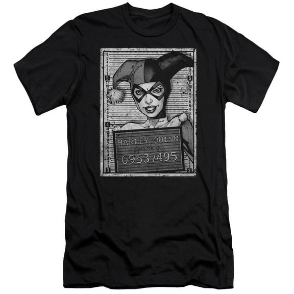 Batman Harley Inmate Premium Canvas T-Shirt Adult Slim Fit 30/1 Black
