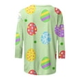 thumbnail image 5 of Jewelreauty Easter 3/4 Sleeve Round Neck Shirts Women Casual Cute Print Tee Summer Lightweight Pullover Tops (L, Green), 5 of 5