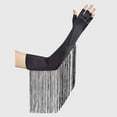 thumbnail image 5 of PMVFHDE Women's Gloves Classic Long Style with Fringe, Fingerless Design for Themed Party Wedding Stage Black,One Size, 5 of 5