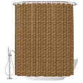 thumbnail image 2 of Shower Curtains for Bathroom, Vintage Rattan Waterproof Fabric Shower Curtain, Minimalist Abstract Wicker Texture Brown Decorative Bathroom Curtain for Bathtub, 72"x78", No Hooks Included, 2 of 9