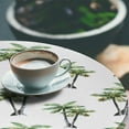 thumbnail image 2 of Ambesonne Palm Tree Fitted Round Tablecloth, Watercolor Trees Art, 40"- 44" Diameter, Grey Green White, 2 of 5