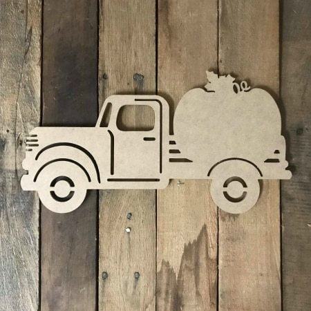 unfinished wood truck