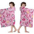 thumbnail image 4 of Strawberry Plants Fruit Dessert Milk Pink Pattern Hooded Bath Towel，50"x30" for Ages 3 To 12 Kids, Quick Dry Lightweight Soft Microfiber Hood Beach Towel Cover Up for Kids, 4 of 7