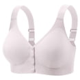 thumbnail image 2 of HBGVBA Womens Plus Size Wireless Bras Fixed Cup Front Closure Seamless Comfortable Bralette, 2 of 4