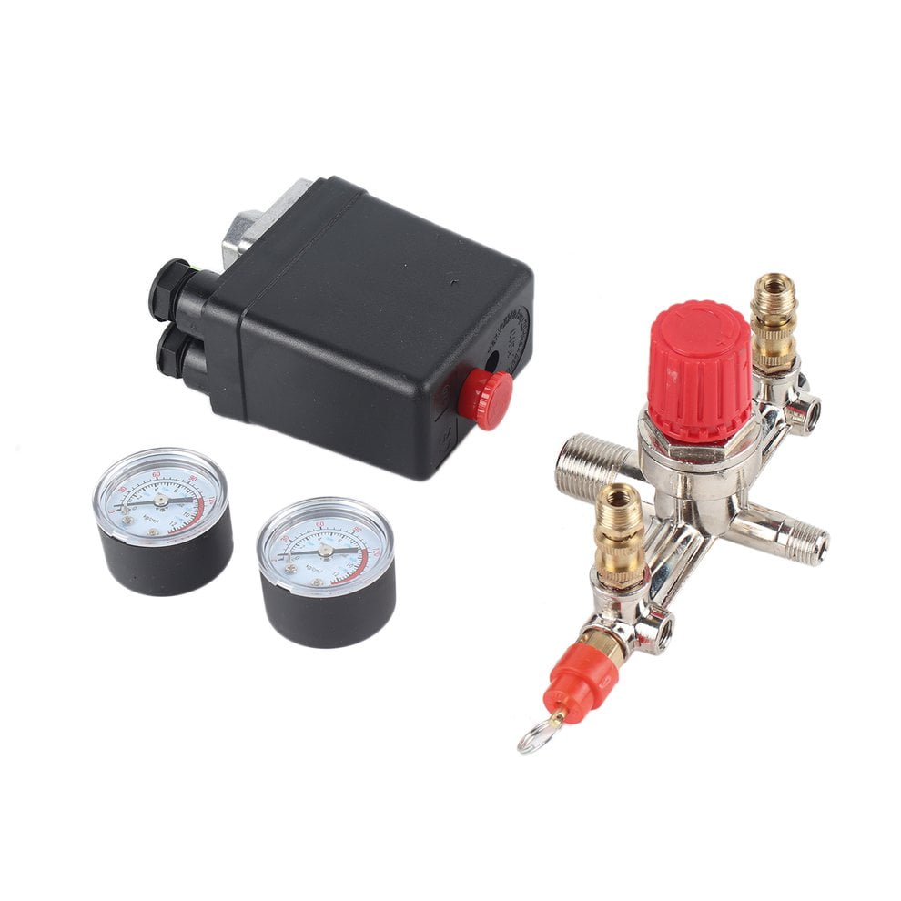 YF-CHEN Pressure Regulator Gauge 40343 Adjustable Pressure Switch Air Compressor Switch Pressure Regulating with 2 Press Gauges Valve Control Set Industrial YF-CHEN Pressure Regulator Gauge 40343 Adjustable Pressure Switch Air Compressor Switch Pressure Regulating with 2 Press Gauges Valve Control Set Industrial