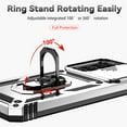 thumbnail image 3 of Decase for Samsung Galaxy A55,Rugged Case with Slide Camera Lens Protector [Military Grade Drop Protection] Built-in 360° Magnetic Rotation Ring Kickstand Dual-layer Shockproof Phone Case,Silver, 3 of 9