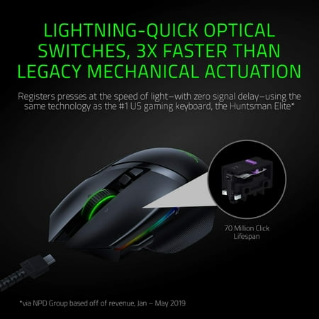 Razer - Basilisk Ultimate Wireless Optical  with HyperSpeed Technology and Charging Dock Gaming Mouse - Black