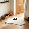 thumbnail image 4 of Halloween Ghost Shaped Soft Plush Floor Doormat, Non Slip Absorbent Polyester Rug, Festive Decorative Mat for Entryway Bathroom Kitchen Living Room Indoor Outdoor Holiday Display, 4 of 6