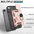thumbnail image 3 of for iPhone SE 2020/2022,iPhone 7/8 Case with HD Screen Protector, Heavy Duty Shockproof with Metal Kickstand [Military Grade] Protective Case for iPhone SE 2020/2022/8/7, Rose Gold, 3 of 14
