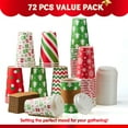 thumbnail image 6 of Joyfy 72 Pcs Christmas Disposable Paper Cups, 16 oz Xmas Dinnerware Cups With Cup Sleeves and Lids, 6 Designs Hot/Cold Beverages Tableware for Holiday Party Supplies, 6 of 8