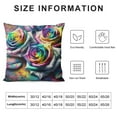 thumbnail image 5 of JEUXUS Short Plush Throw Pillow Cover Rose Flower Rainbow Colorful Print Comfort Soft Warm White, 5 of 5
