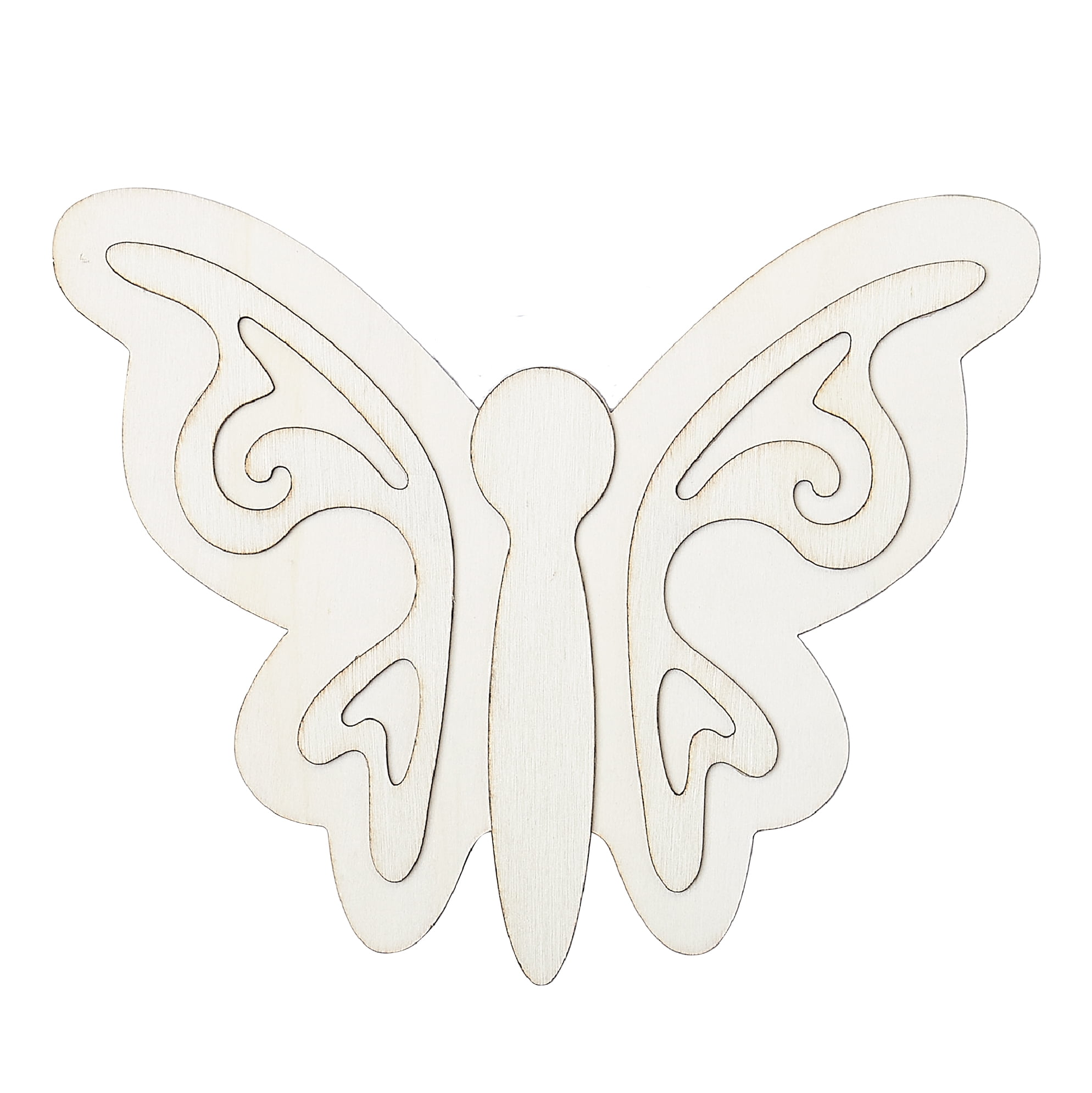 (2 pack) Plaid Surfaces Layered Wood Shape, Butterfly