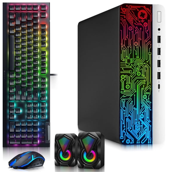Restored BTO BX6G3 RGB Gaming Desktop | Intel Core i7-6700 6th Gen | 16GB DDR4 RAM | 512GB SSD | AMD RX 550 4GB | RGB Keyboard & Mouse | RGB Speakers | WiFi | Windows 11 Pro